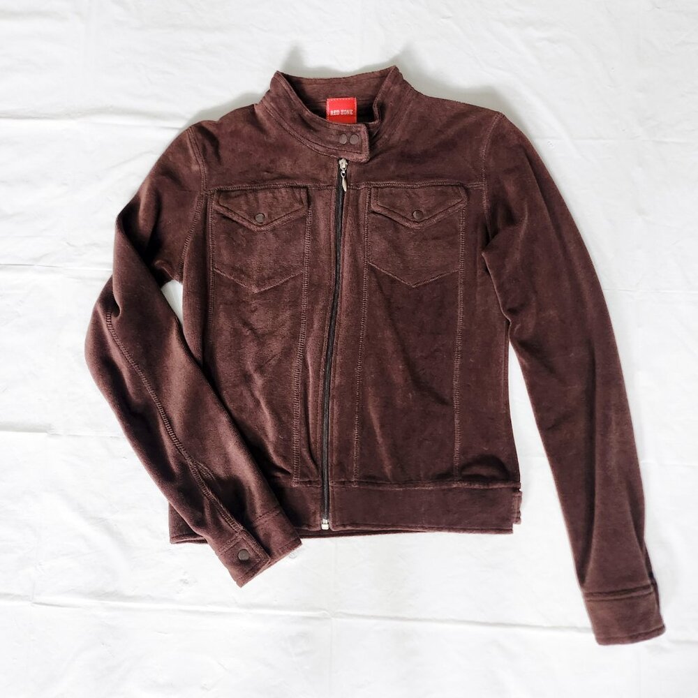 Brown Race Moto Style Jacket, Small